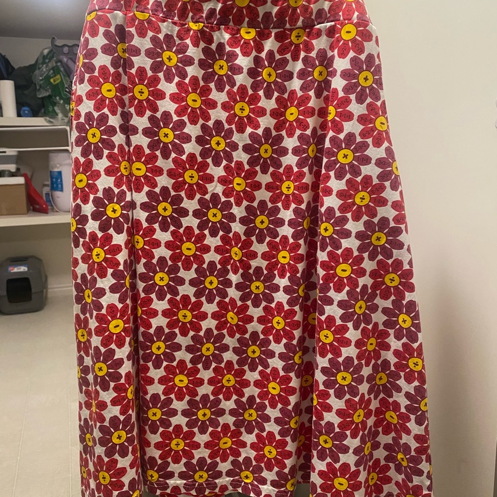 Floral Maxi Skirt in Red and Yellow